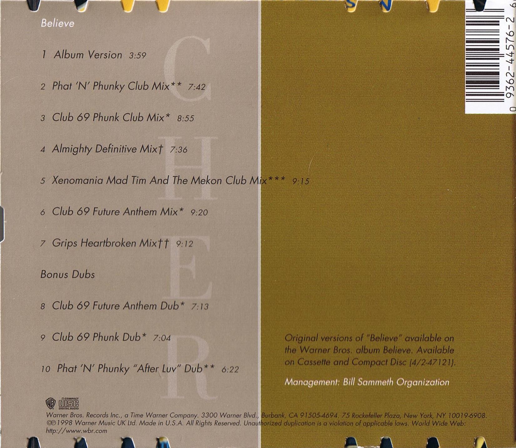 Cher  Believe 1998 : Back